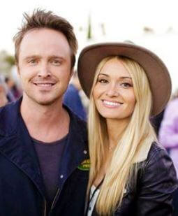 Darla Sturtevant son Aaron Paul with his wife Lauren Parsekian.